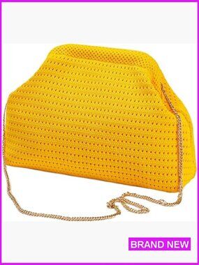 Summer Woven Crochet Clutch Purse Crossbody Beach Bag Handbag Evening Dumpling